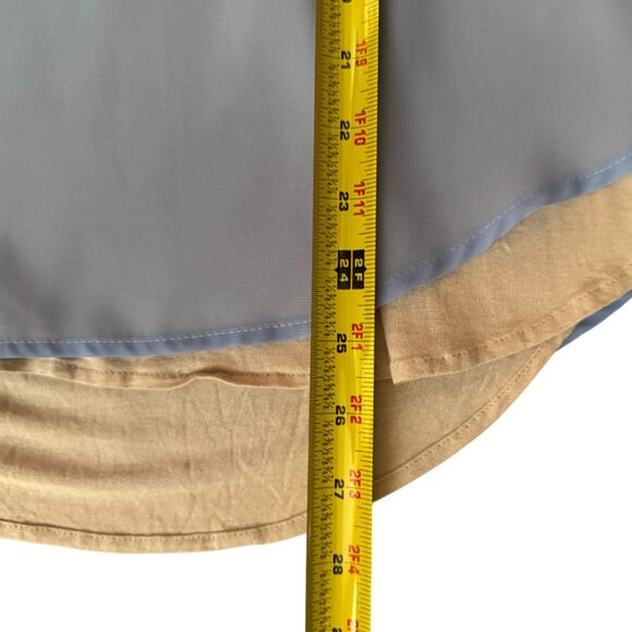 Eclair Blue Sheer Layer With Taupe Inner Layer Scoop Neck Tank Top Size M - Picture 8 of 9